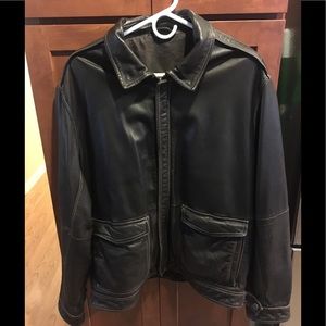 Tommy Bahama mens brown leather jacket size Large